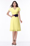 ColsBM Margot Daffodil Classic V-neck Short Sleeve Chiffon Knee Length Bridesmaid Dresses