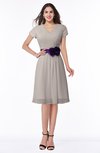 ColsBM Margot Fawn Classic V-neck Short Sleeve Chiffon Knee Length Bridesmaid Dresses