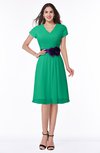 ColsBM Margot Pepper Green Classic V-neck Short Sleeve Chiffon Knee Length Bridesmaid Dresses