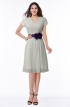 ColsBM Margot Platinum Classic V-neck Short Sleeve Chiffon Knee Length Bridesmaid Dresses