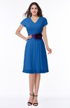 ColsBM Margot Royal Blue Classic V-neck Short Sleeve Chiffon Knee Length Bridesmaid Dresses