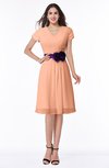 ColsBM Margot Salmon Classic V-neck Short Sleeve Chiffon Knee Length Bridesmaid Dresses