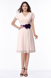 ColsBM Margot Silver Peony Classic V-neck Short Sleeve Chiffon Knee Length Bridesmaid Dresses