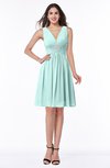 ColsBM Haley Blue Glass Modern Fit-n-Flare Sleeveless Zip up Chiffon Knee Length Prom Dresses