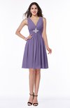 ColsBM Haley Chalk Violet Modern Fit-n-Flare Sleeveless Zip up Chiffon Knee Length Prom Dresses