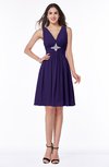 ColsBM Haley Royal Purple Modern Fit-n-Flare Sleeveless Zip up Chiffon Knee Length Prom Dresses