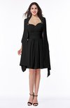 ColsBM Mila Black Modest Fit-n-Flare Sweetheart Sleeveless Half Backless Chiffon Mother of the Bride Dresses