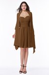 ColsBM Mila Brown Modest Fit-n-Flare Sweetheart Sleeveless Half Backless Chiffon Mother of the Bride Dresses