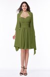 ColsBM Mila Olive Green Modest Fit-n-Flare Sweetheart Sleeveless Half Backless Chiffon Mother of the Bride Dresses