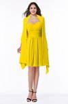 ColsBM Mila Yellow Modest Fit-n-Flare Sweetheart Sleeveless Half Backless Chiffon Mother of the Bride Dresses