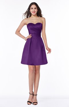 ColsBM Prudence Amaranth Purple Classic A-line Half Backless Knee Length Ruching Little Black Dresses