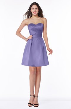 ColsBM Prudence Aster Purple Classic A-line Half Backless Knee Length Ruching Little Black Dresses