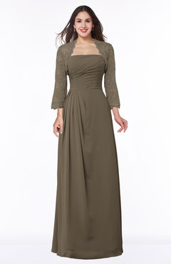 ColsBM Camila Carafe Brown Modest Strapless Zip up Floor Length Lace Mother of the Bride Dresses