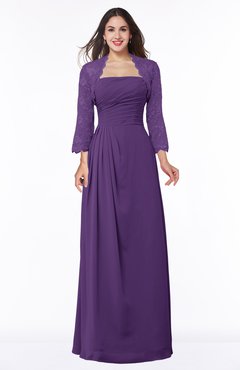 ColsBM Camila Dark Purple Modest Strapless Zip up Floor Length Lace Mother of the Bride Dresses