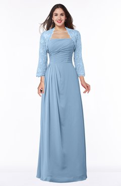 ColsBM Camila Dusty Blue Modest Strapless Zip up Floor Length Lace Mother of the Bride Dresses