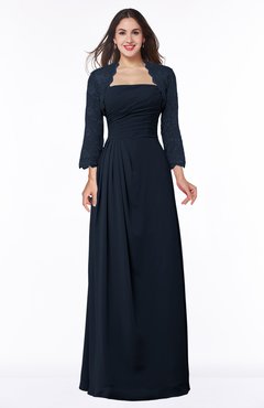 ColsBM Camila Navy Blue Modest Strapless Zip up Floor Length Lace Mother of the Bride Dresses