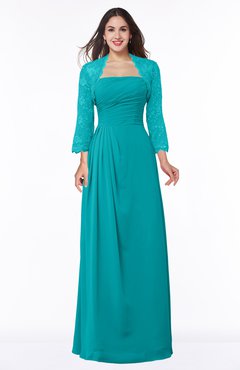 ColsBM Camila Peacock Blue Modest Strapless Zip up Floor Length Lace Mother of the Bride Dresses