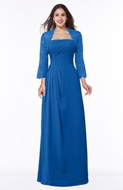 ColsBM Camila Royal Blue Modest Strapless Zip up Floor Length Lace Mother of the Bride Dresses
