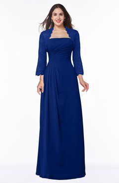 ColsBM Camila Sodalite Blue Modest Strapless Zip up Floor Length Lace Mother of the Bride Dresses