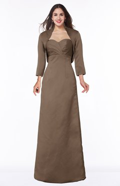 ColsBM Erica Bronze Brown Traditional Criss-cross Straps Satin Floor Length Pick up Mother of the Bride Dresses