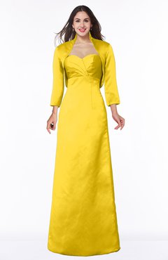 ColsBM Erica Yellow Traditional Criss-cross Straps Satin Floor Length Pick up Mother of the Bride Dresses