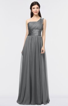 ColsBM Lyra Grey Mature Asymmetric Neckline Zip up Floor Length Appliques Bridesmaid Dresses