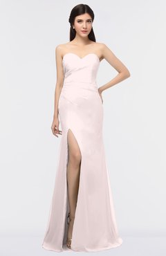 ColsBM Claudia Light Pink Mature Sheath Strapless Sleeveless Floor Length Ruching Bridesmaid Dresses