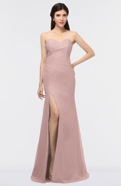ColsBM Claudia Nectar Pink Mature Sheath Strapless Sleeveless Floor Length Ruching Bridesmaid Dresses