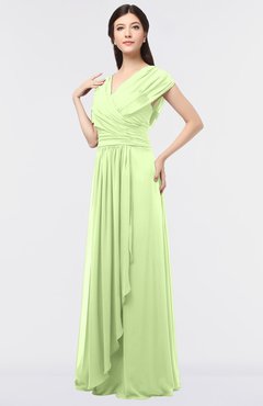 ColsBM Cecilia Butterfly Modern A-line Short Sleeve Zip up Floor Length Ruching Bridesmaid Dresses