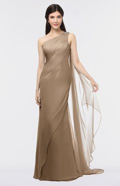 ColsBM Helena Beaver Fur Elegant Asymmetric Neckline Sleeveless Zip up Floor Length Bridesmaid Dresses