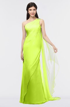 ColsBM Helena Sharp Green Elegant Asymmetric Neckline Sleeveless Zip up Floor Length Bridesmaid Dresses
