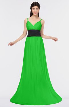 ColsBM Piper Classic Green Plain A-line Spaghetti Zip up Floor Length Bow Bridesmaid Dresses