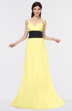 ColsBM Piper Daffodil Plain A-line Spaghetti Zip up Floor Length Bow Bridesmaid Dresses