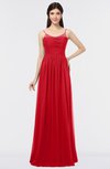 ColsBM Abril Red Classic Spaghetti Sleeveless Zip up Floor Length Appliques Bridesmaid Dresses