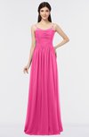 ColsBM Abril Rose Pink Classic Spaghetti Sleeveless Zip up Floor Length Appliques Bridesmaid Dresses