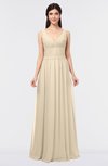 ColsBM Jimena Novelle Peach Simple A-line V-neck Sleeveless Ruching Bridesmaid Dresses