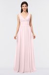 ColsBM Jimena Petal Pink Simple A-line V-neck Sleeveless Ruching Bridesmaid Dresses