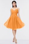 ColsBM Alisha Orange Sexy A-line Sleeveless Zip up Knee Length Ruching Bridesmaid Dresses