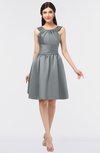 ColsBM Leila Frost Grey Mature A-line Scoop Sleeveless Ruching Bridesmaid Dresses
