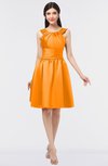 ColsBM Leila Orange Mature A-line Scoop Sleeveless Ruching Bridesmaid Dresses