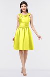 ColsBM Leila Pale Yellow Mature A-line Scoop Sleeveless Ruching Bridesmaid Dresses