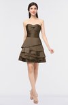 ColsBM Caylee Cocoa Brown Sexy Strapless Sleeveless Zip up Plainness Bridesmaid Dresses