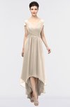 ColsBM Juliana Pastel Rose Tan Elegant V-neck Short Sleeve Zip up Appliques Bridesmaid Dresses