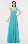 ColsBM Heidi Turquoise Elegant A-line Square Sleeveless Lace Bridesmaid Dresses