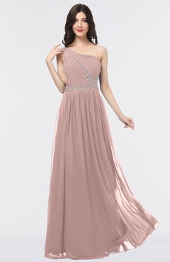 ColsBM Anabella Blush Pink Modern A-line Asymmetric Neckline Zip up Floor Length Bridesmaid Dresses