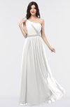 ColsBM Anabella Cloud White Modern A-line Asymmetric Neckline Zip up Floor Length Bridesmaid Dresses
