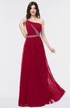 ColsBM Anabella Dark Red Modern A-line Asymmetric Neckline Zip up Floor Length Bridesmaid Dresses