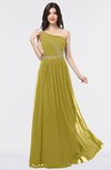 ColsBM Anabella Golden Olive Modern A-line Asymmetric Neckline Zip up Floor Length Bridesmaid Dresses