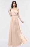 ColsBM Anabella Peach Puree Modern A-line Asymmetric Neckline Zip up Floor Length Bridesmaid Dresses