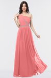 ColsBM Anabella Shell Pink Modern A-line Asymmetric Neckline Zip up Floor Length Bridesmaid Dresses